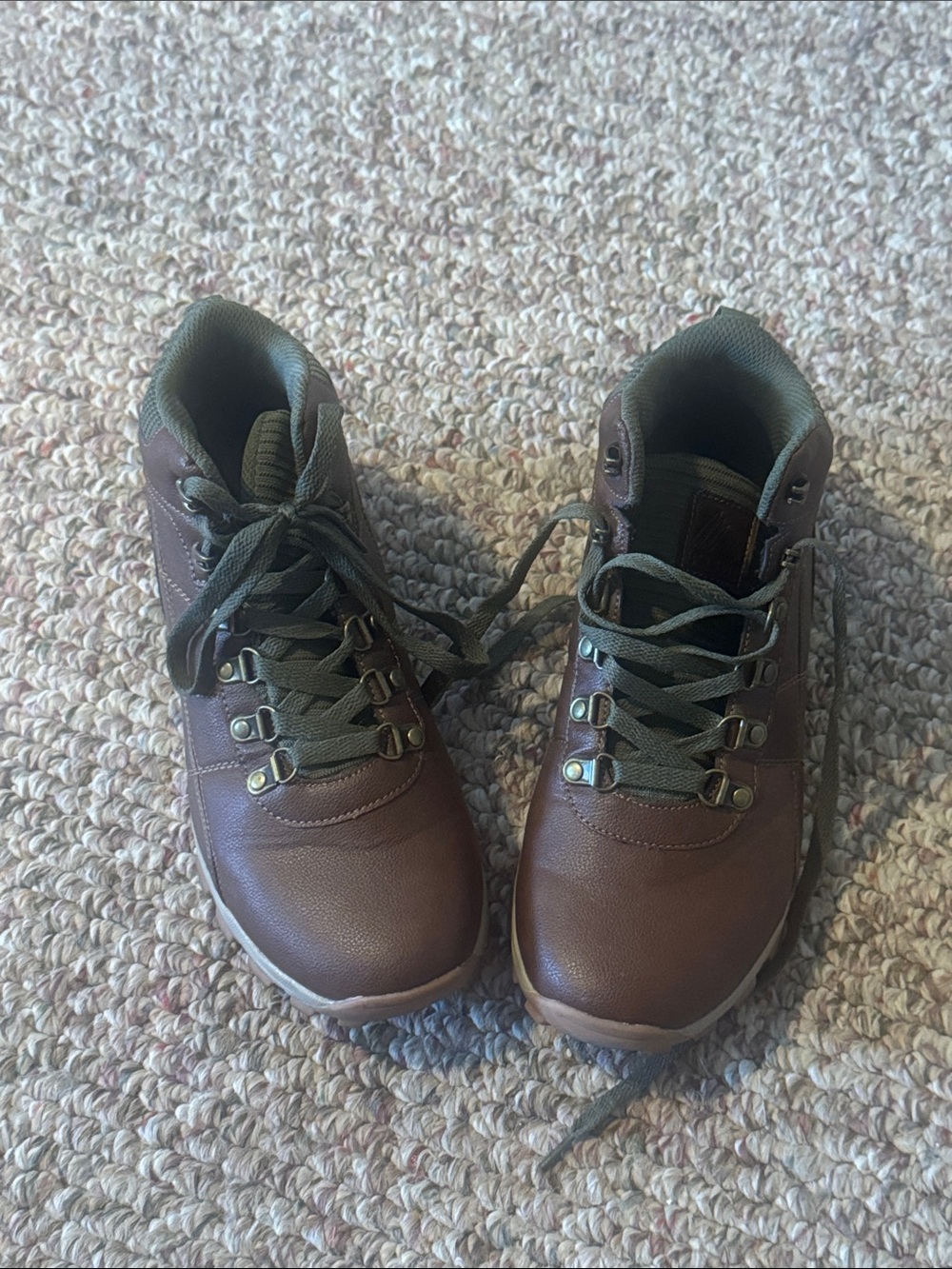 RBX Men's Brown Hiking Boots with Olive Laces